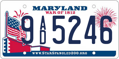 MD license plate 9AD5246