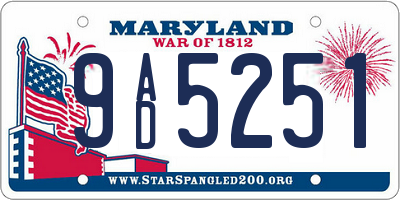 MD license plate 9AD5251