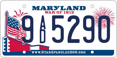 MD license plate 9AD5290