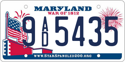 MD license plate 9AD5435