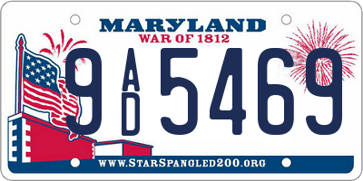 MD license plate 9AD5469