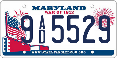 MD license plate 9AD5529