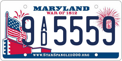 MD license plate 9AD5559