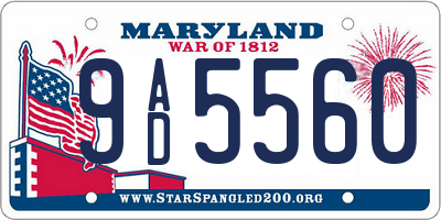 MD license plate 9AD5560