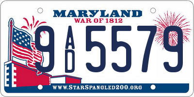 MD license plate 9AD5579