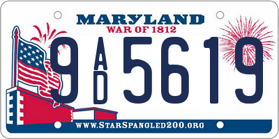 MD license plate 9AD5619