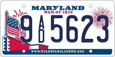MD license plate 9AD5623