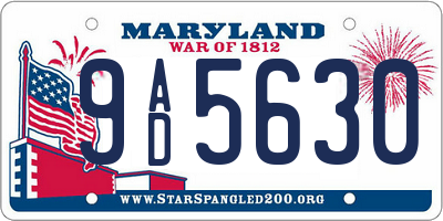 MD license plate 9AD5630