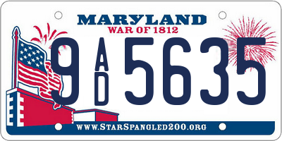 MD license plate 9AD5635