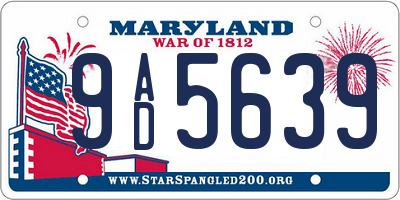 MD license plate 9AD5639