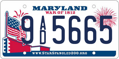 MD license plate 9AD5665