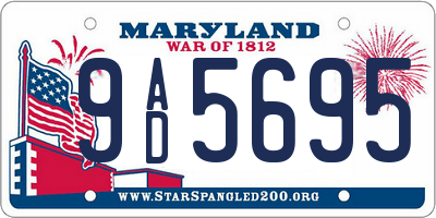MD license plate 9AD5695
