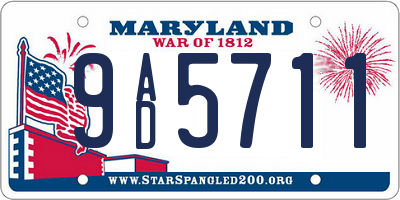 MD license plate 9AD5711