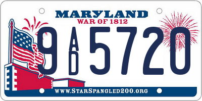 MD license plate 9AD5720