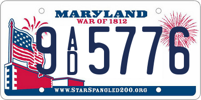 MD license plate 9AD5776