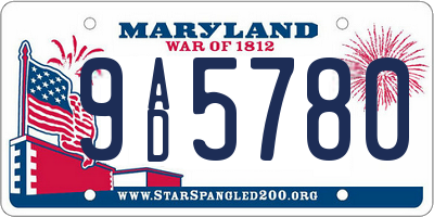 MD license plate 9AD5780