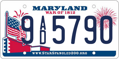MD license plate 9AD5790