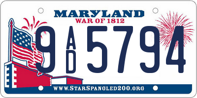 MD license plate 9AD5794