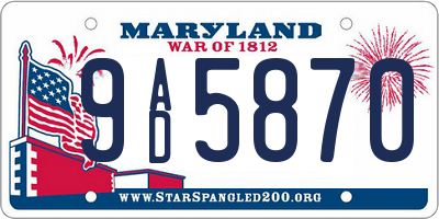 MD license plate 9AD5870