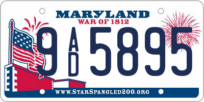 MD license plate 9AD5895