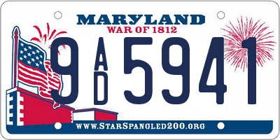 MD license plate 9AD5941