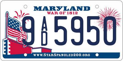MD license plate 9AD5950
