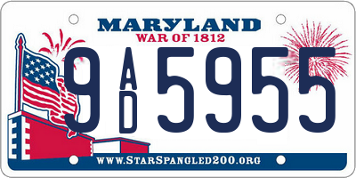 MD license plate 9AD5955