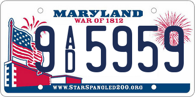 MD license plate 9AD5959