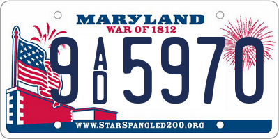 MD license plate 9AD5970