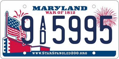 MD license plate 9AD5995