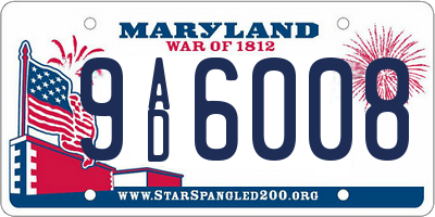 MD license plate 9AD6008