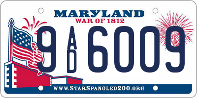 MD license plate 9AD6009