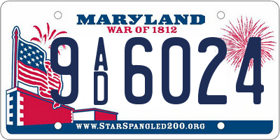MD license plate 9AD6024