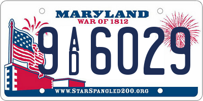 MD license plate 9AD6029
