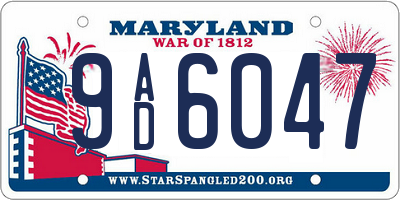 MD license plate 9AD6047