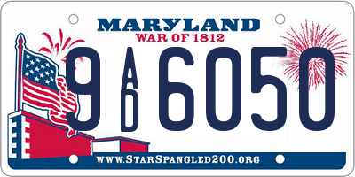 MD license plate 9AD6050