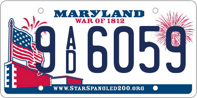 MD license plate 9AD6059