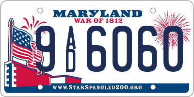 MD license plate 9AD6060
