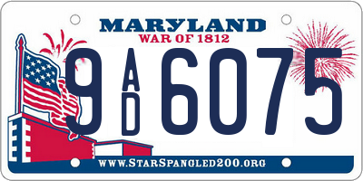 MD license plate 9AD6075