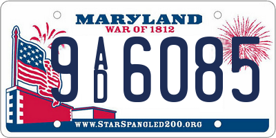 MD license plate 9AD6085