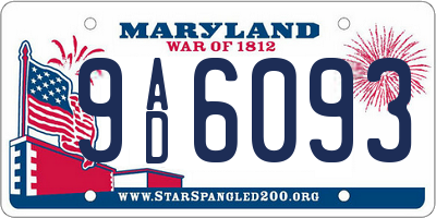 MD license plate 9AD6093
