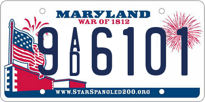MD license plate 9AD6101