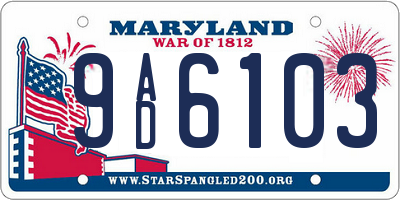 MD license plate 9AD6103