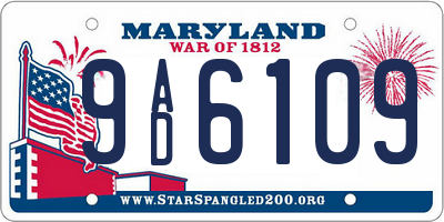 MD license plate 9AD6109