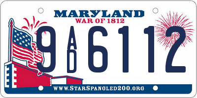 MD license plate 9AD6112