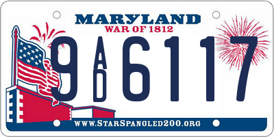 MD license plate 9AD6117