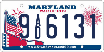 MD license plate 9AD6131