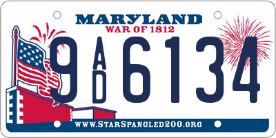 MD license plate 9AD6134