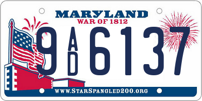 MD license plate 9AD6137