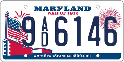 MD license plate 9AD6146